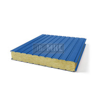 Стеновые сэндвич панели минеральная вата, ширина 1000 мм, толщина 50 мм, RAL5005