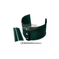 Хомут трубы металлический на камень ПВХ зелёный RAL 6005